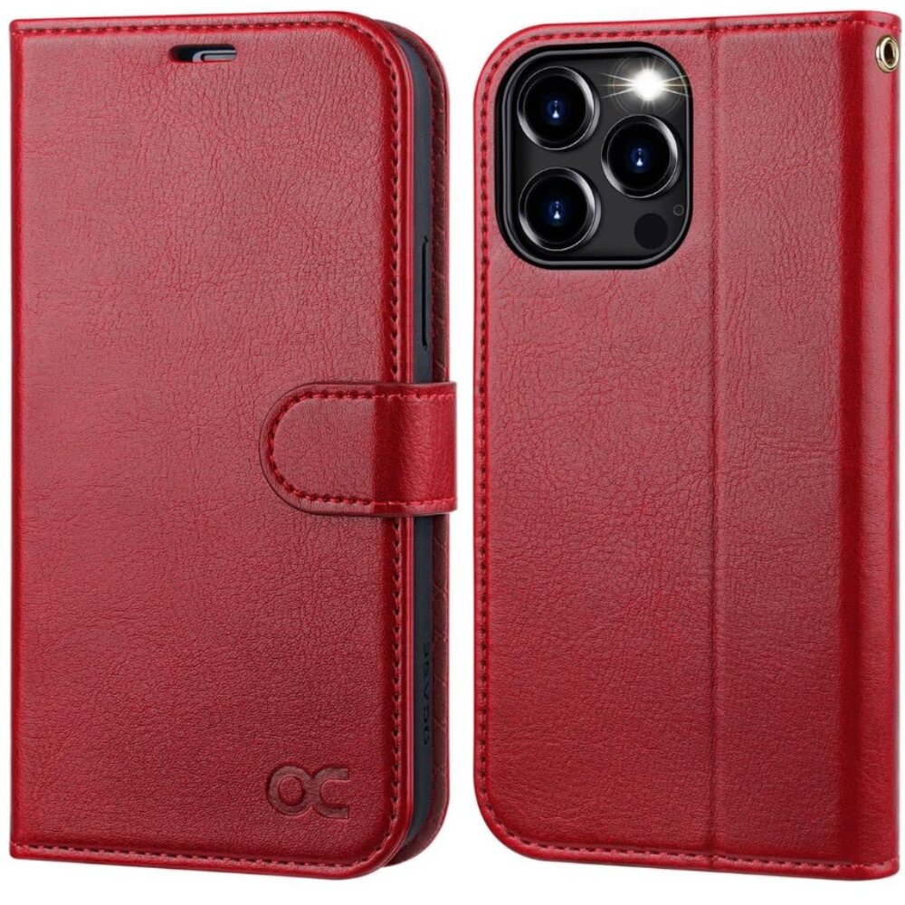 OCASE Compatible with iPhone 15 Pro Wallet Case, PU Leather Flip Folio Case